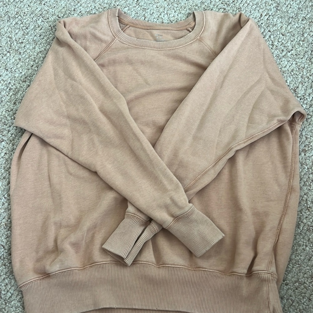 Aerie Distressed Beige Sweatshirt